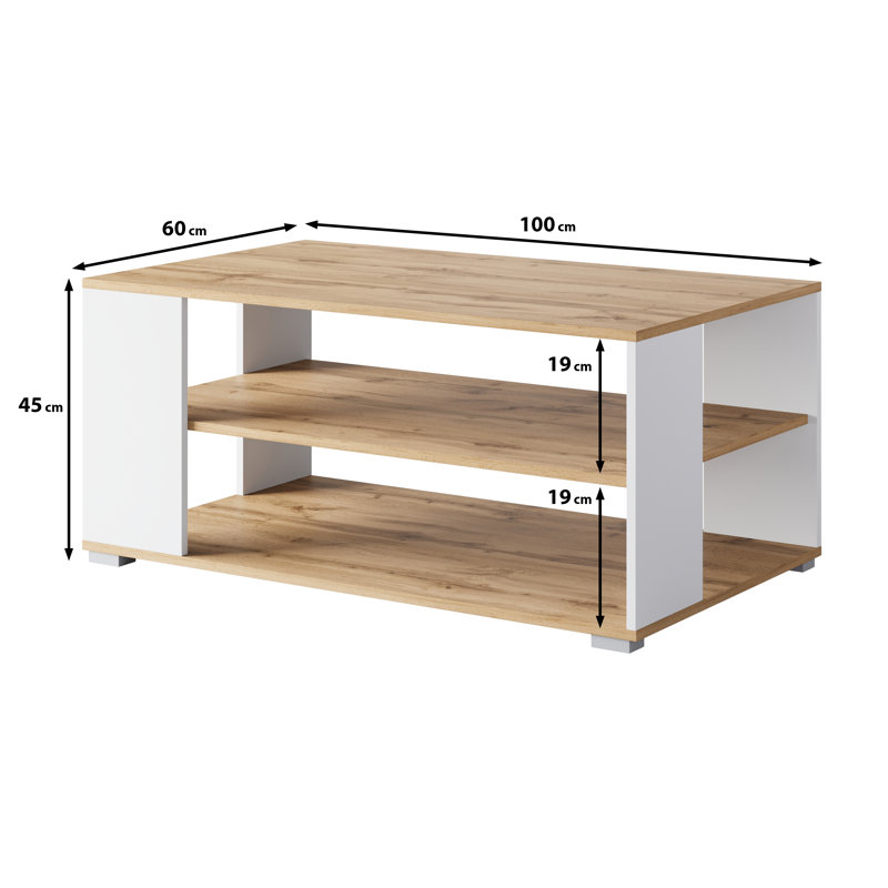 Coffee Table with Storage, Brown/Bronze