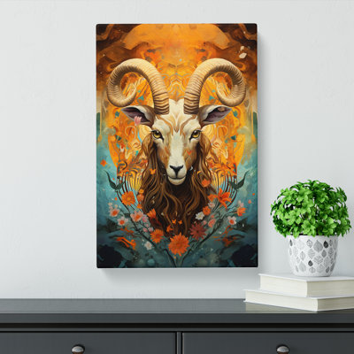 Capricorn Zodiac Modern - Wrapped Canvas