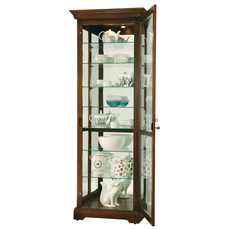 Chesterbrook Lighted Curio Cabinet, Cherry Bordeaux