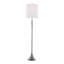 Lampe sur pied en métal en fonte et cristal K9 transparent avec abat-jour en lin blanc - ensemble de 2