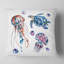 Méduse colorée et tortues - Coussin imprimé animal-29517159-29517155