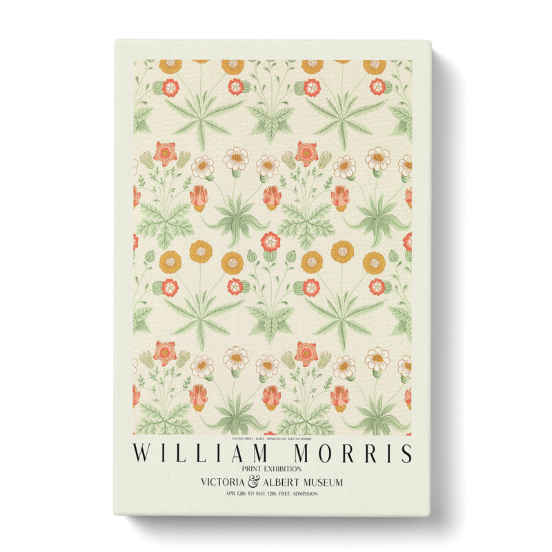 Daisy with Border by William Morris - Wrapped Canvas, 50cm H x 35cm W x 3cm D