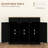 Media Storage Cabinet - Solid Wood Countertop, 3 Drawers, Doors, Adjustable Shelf Distressed Black For Electronics Sideboard Hallway