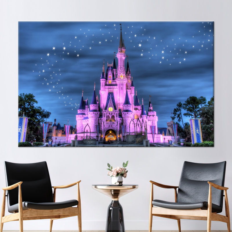 Château de Cendrillon, décoration murale Château de Cendrillon, ciel étoilé, Disneyland imprimé, imprimé pour enfants, chambre d'enfant imprimé,