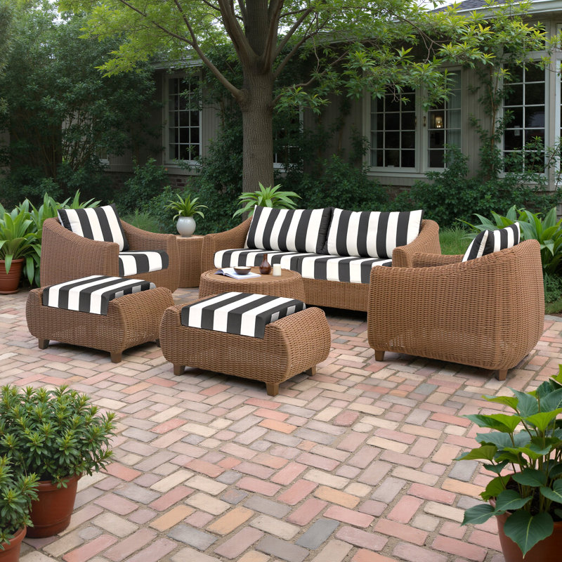 Luminis 7-Piece Sunbrella® Outdoor Patio Seating Set - Canvas Cabana, Canvas Cabana