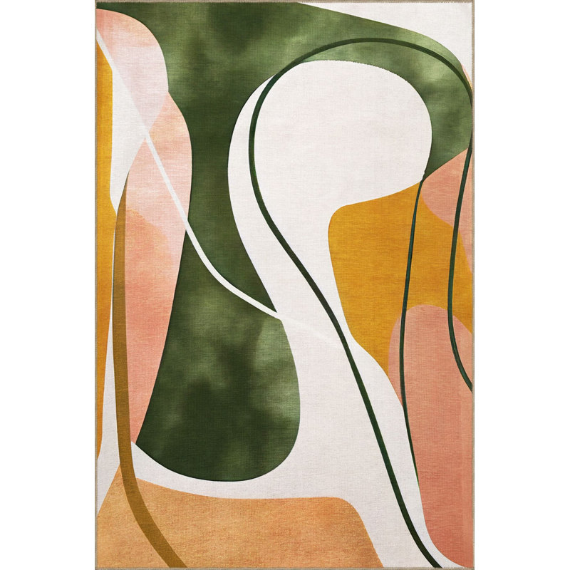 Tapis à motif de spirale multicolore Sydney Sydney, Sous-tapis rectangulaire de 3 pi 3 po x 4 pi 11 po