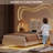 Upholstered Floating Bed With LED Lights, Charging Port,Adjustable Headboard-1357431588-1346337845