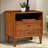 Ingraham 23.6" W Mid-Century Modern Solid Wood Cane 2-Drawer Nightstand & Open Shelf