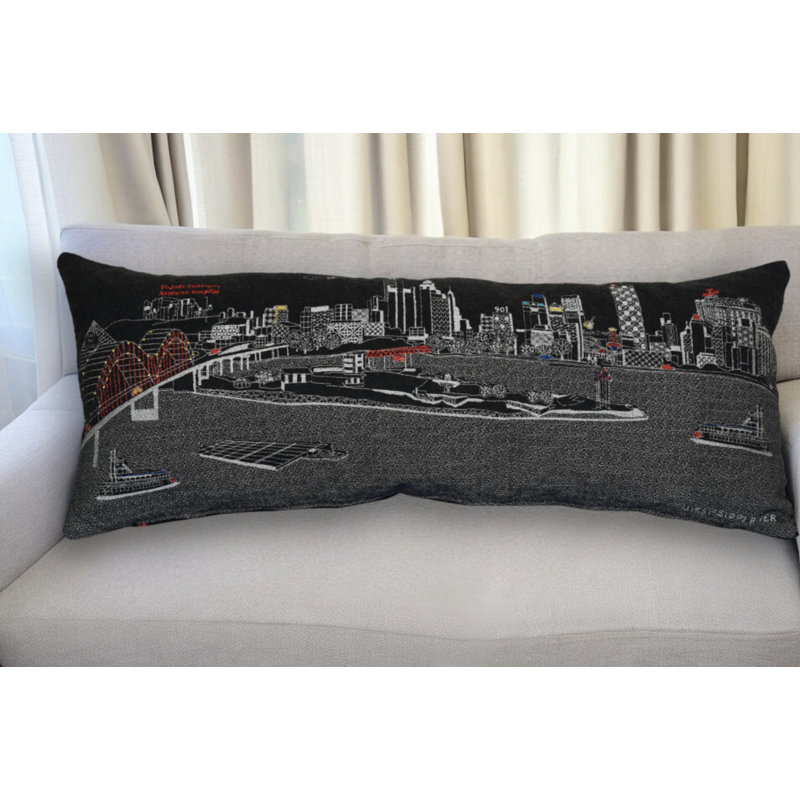 Coussin Memphis Skyline, Noir