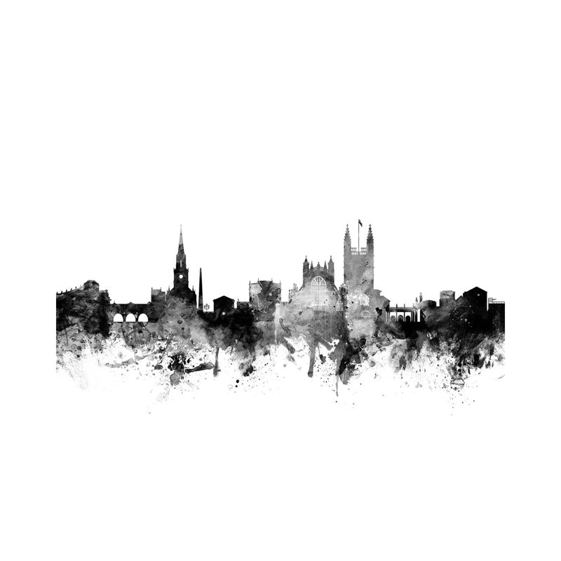 Bath, England In Black & White by Michael Tompsett - Wrapped Canvas Gallery-Wrapped Canvas Giclée