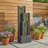 40 Inch Modern Outdoor Water Fountain, Floor Standing Cascading Waterfall with Contemporary Curves, Suitable for Porch, Office, Home Garden, Patio