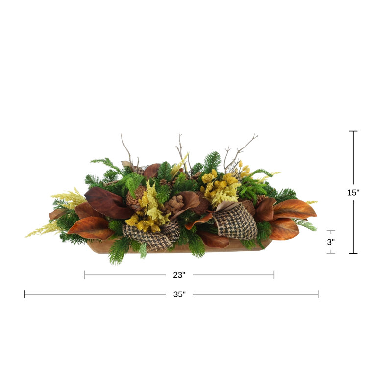 Centre de table Holiday en pot de fleurs en bois