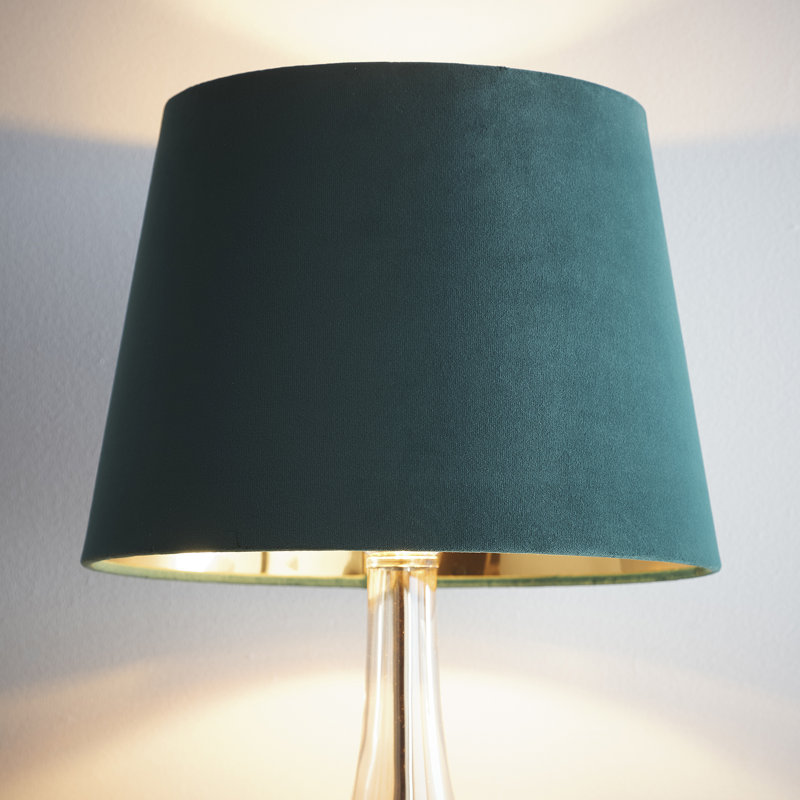 Velvet Empire Lamp Shade ( Uno ), 19cm H x 25.5cm W x 25.5cm D, Green