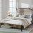 Queen Size Bed Frame with Upholstered Headboard , Queen Bed Frame with Charging Station and LED Lights, Wood Slats, Easy Assembly,No Box Spring Needed,Industrial Brown-299097316