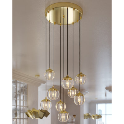Suspension multiple Wexler à 9 lumières