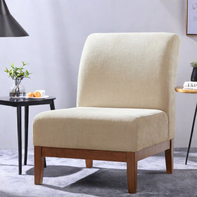 Chaises d'appoint modernes, structure en bois beige, fauteuil de chambre compact pour la maison