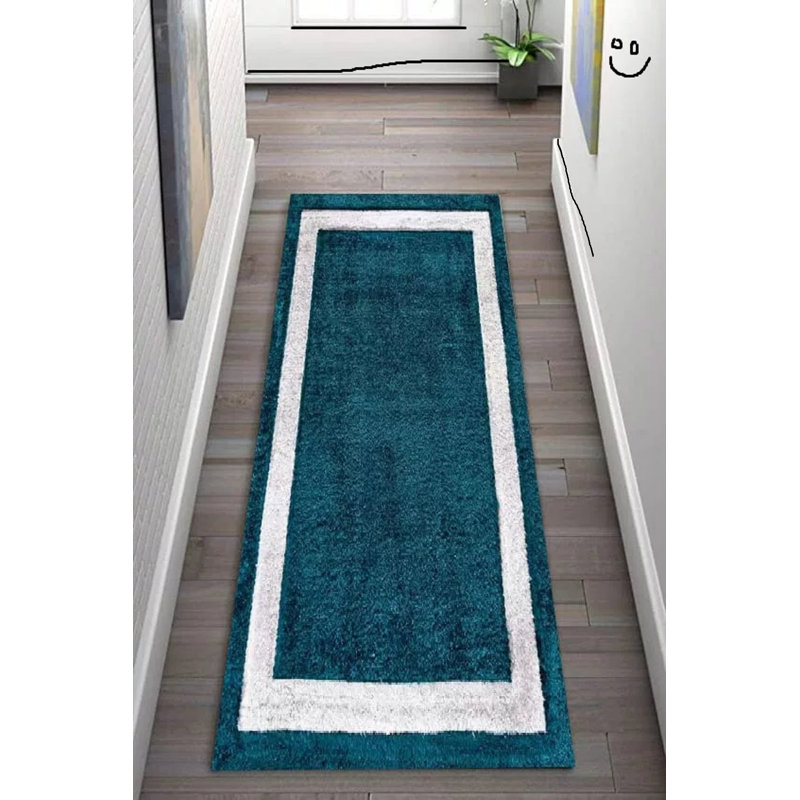 Runner Savel Solid Colour Machine Tufted Shag Area Rug, Rectangle 60cm x 110cm