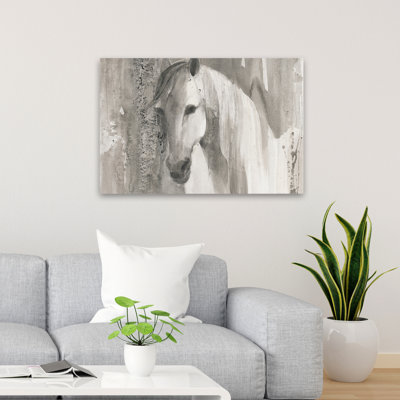 Calme et calme animal brun contemporain gris face équine