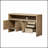 Modern Solid Ash Veneer MDF Sideboard With 3 Drawers, Semi-Open Shelf, And Center Cutout For Versatile Storage And Aesthetic Appeal-435305646