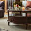 Table basse rétro avec plateau en verre