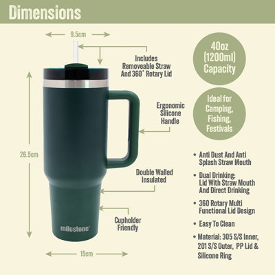 Milestone 1200ml Double Wall Insulated Stainless Steel