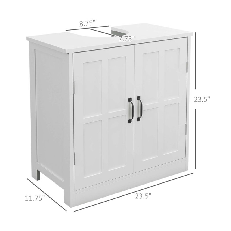 Meuble d'évier de salle de bain durable avec tablette réglable, parfait pour les environnements humides et un rangement efficace.