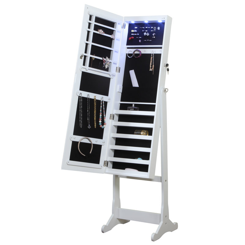 Home Deluxe 18'' Wide Freestanding Jewelry Armoire, White