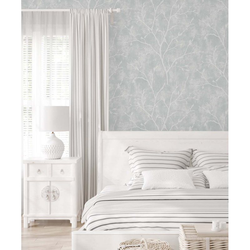 Rouleau de papier peint L 33 pi x l 20,9 po Lakesha, Gris hiver