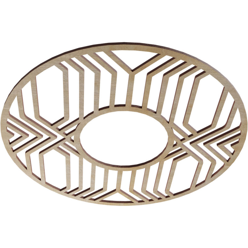 Médaillon de plafond en bois ajouré 20 po x P 7 po x P 3/8 po x Cerise, H 20 po x l 20 po x P 0,25 po, Bouleau