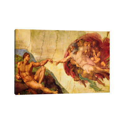 Creation Of Adam by Michelangelo - Wrapped Canvas Print