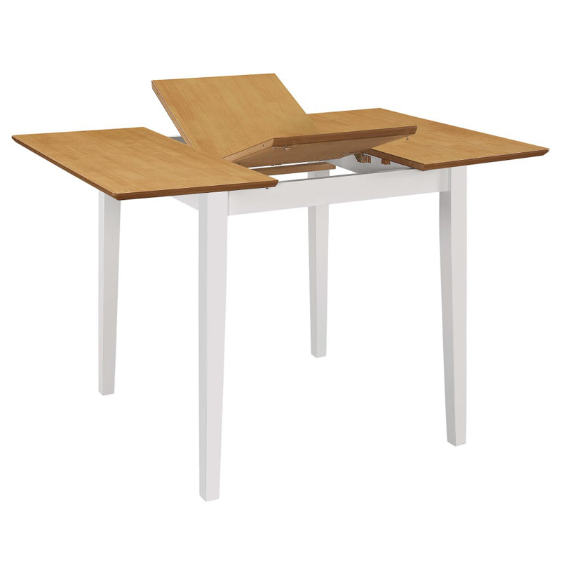 Grady Extendable Solid Wood Base Dining Table, Brown, White