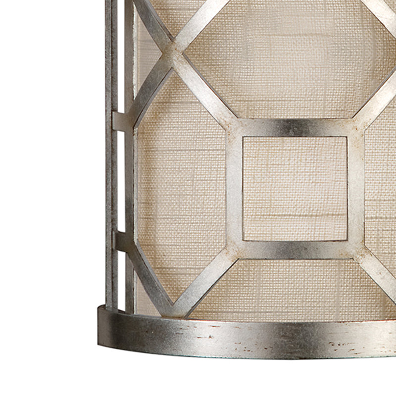 Allegretto Flush Mounted Sconce, 17" H x 8" W x 4" D, Platinized Silver