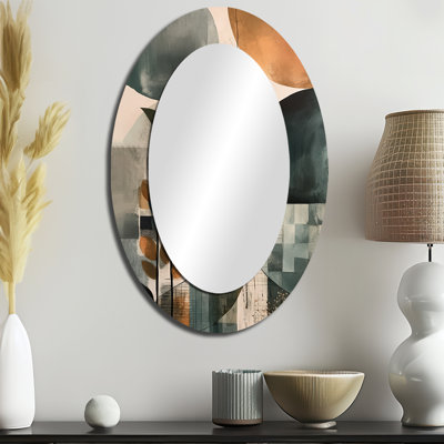 Miroir mural vert et brun Artistic Libération II