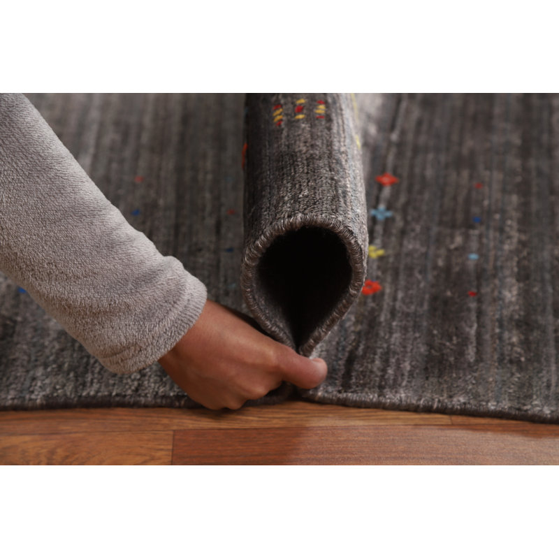 Tapis oriental gris fait à la main Gabbeh