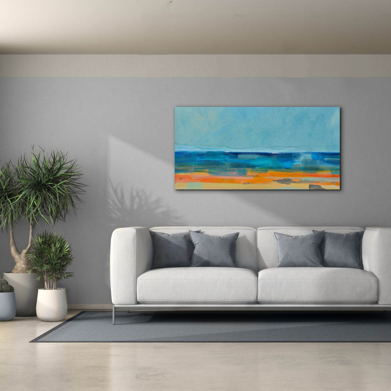  «Just A Day At The Beach 2» par Jan Weiss, art mural sur toile, 60 po x 30 po