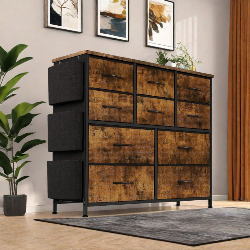 Procora 99cm W 10 - Drawer Chest of Drawers, Brown