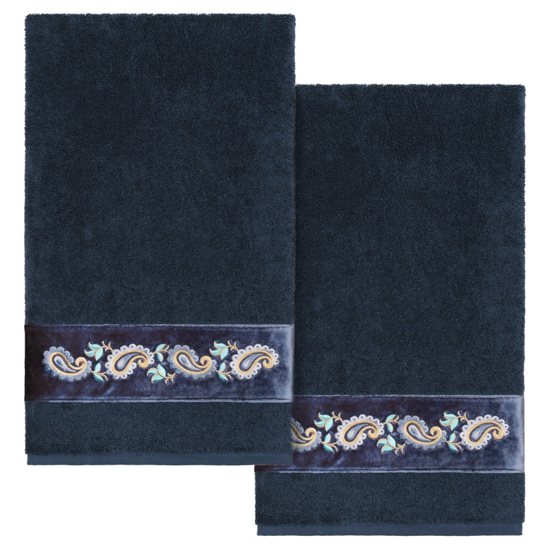  Serviette de bain 100% coton turc, Bleu marine