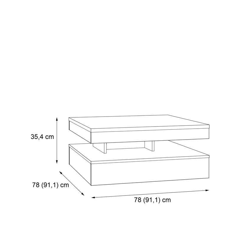 Downer Block Coffee Table, High-gloss white