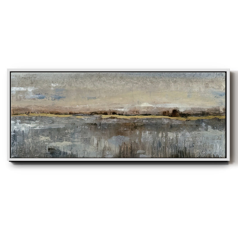 Abstrait marais, H 24 po x l 60 po x P 1,5 po, Blanc