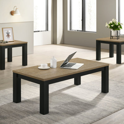 Ensemble de table de salon 3 pièces avec table basse et deux tables de bout assorties