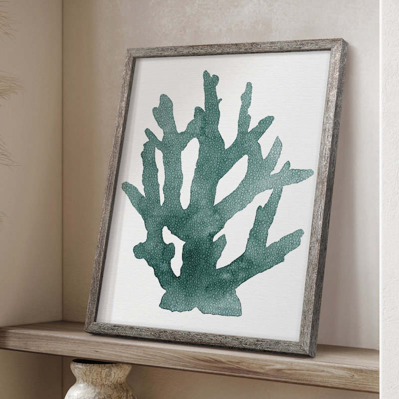 Coral Souvenirs I, reproduction encadrée - bois massif, H 21 po x l 17 po