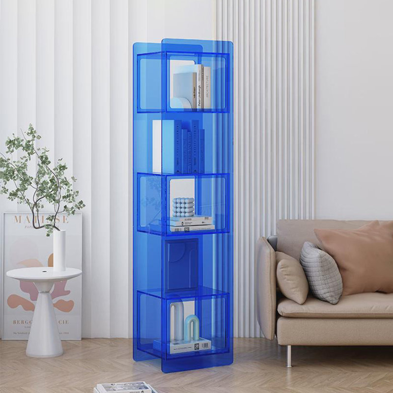 Bibliothèque moderne simple avec porte, Bleu