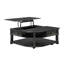 Table basse en bois anthracite avec plateau relevable et tiroir de rangement pour le salon de style moderne