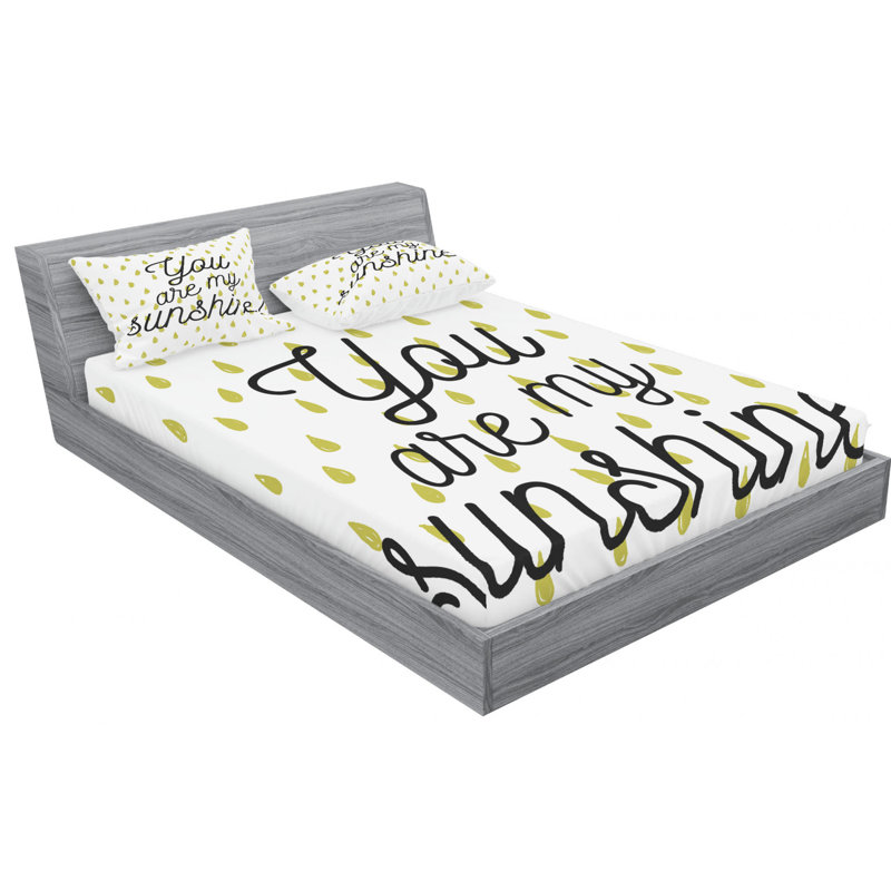 Microfiber Geometric Sheet Set, Queen Sheet Set with Fitted Sheet