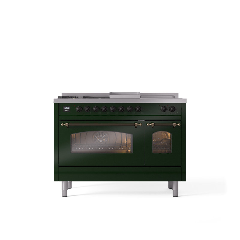 ILVE Nostalgie II 48 Dual Fuel Range, Emerald Green/Bronze, Natural Gas