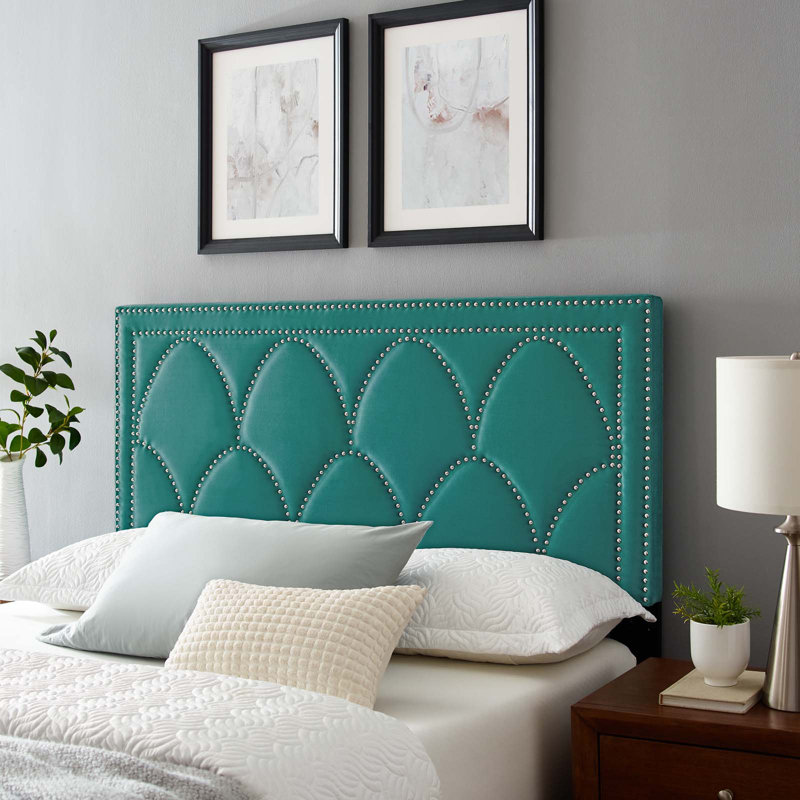 Modway Greta Performance Velvet Headboard, Teal, King