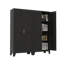 61'' Black Metal Storage Cabinet With 2 Shapely Doors & Adjustable Shelves – For Bedroom, Living Room, Office & More