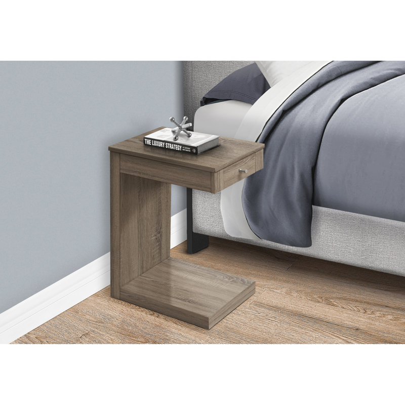 Table à collation pour la chambre à coucher, salon décoratif en stratifié taupe, stratifié, base