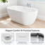 Baignoire de trempage autoportante à deux extrémités en acrylique blanc lustré 59 po x 29,5 po Sola-127274904