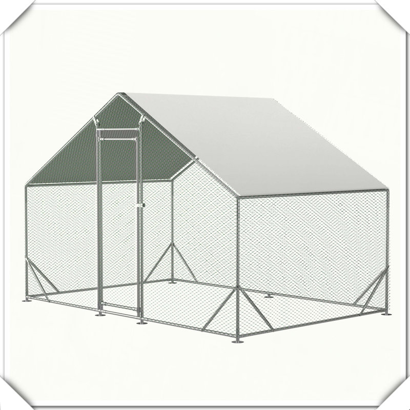 Parcours de poulailler en métal galvanisé avec revêtement anti-ultraviolet imperméable, H 79 po x l 79,2 po x P 120 po